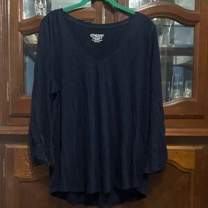 Chico's Deep Blue Long Sleeve Top